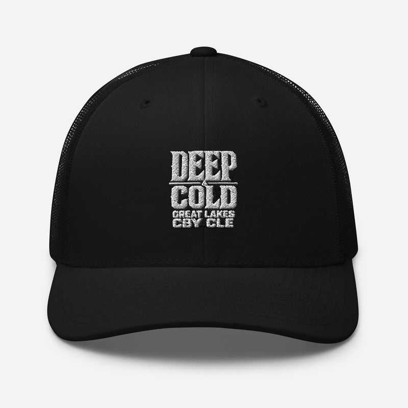 CBY CLE Deep & Cold trucker cap — black, front