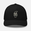 CBY CHI Deep & Cold Lake Michigan trucker cap in black, front view