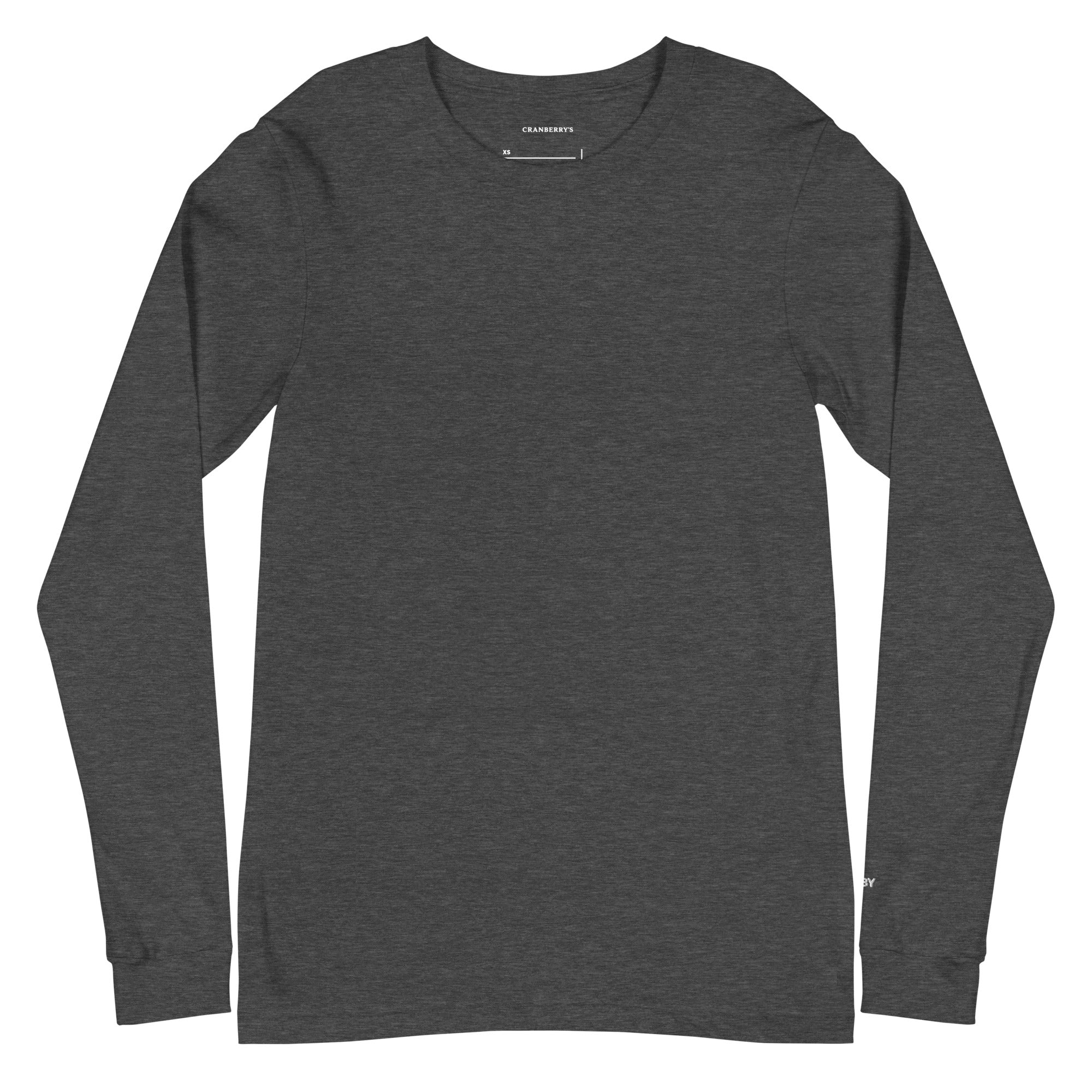 Cranberry's Basics Long Sleeve Tee — dark grey heather, front