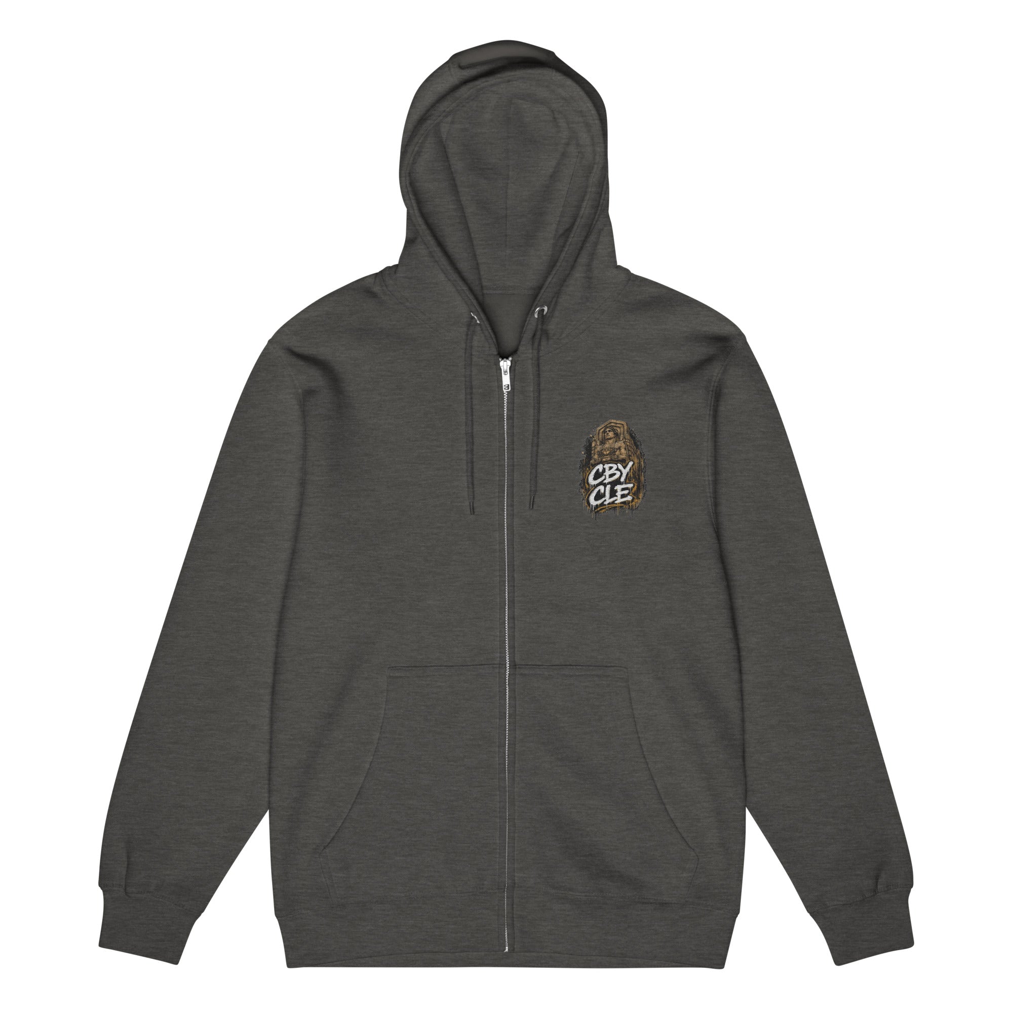 CBY CLE Graffiti Guardian hoodie — kangaroo pocket and ribbed cuff detail