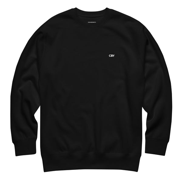 CBY Basics crewneck sweatshirt — black, front