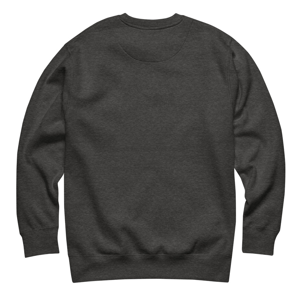 CBY CHI Deep & Cold Lake Michigan crewneck sweatshirt — charcoal heather, back