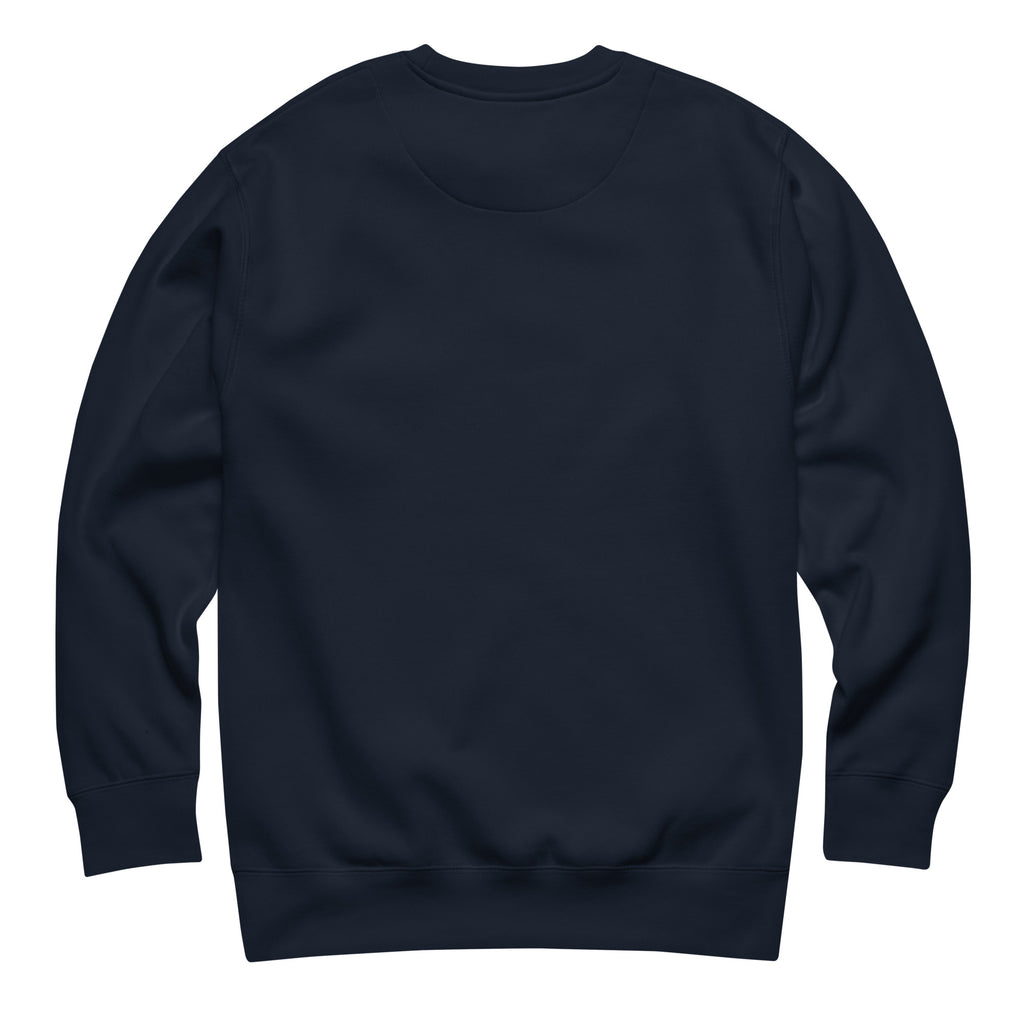 CBY Basics crewneck sweatshirt — navy blazer, back