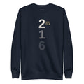 CBY CLE 216 Stacked crewneck sweatshirt — navy blazer, front
