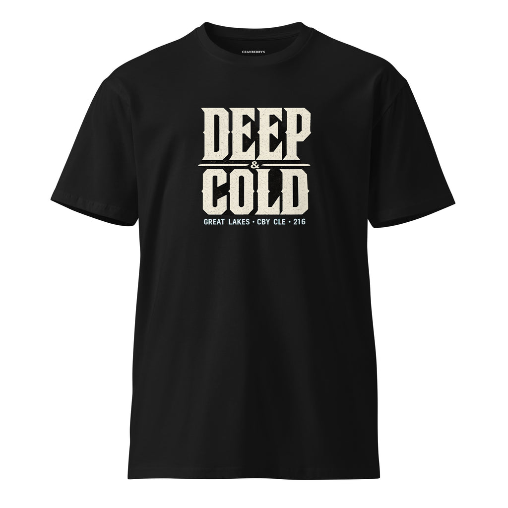 CBY CLE Deep & Cold Great Lakes tee — black, front