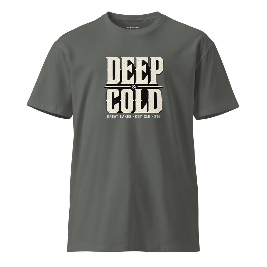 CBY CLE Deep & Cold Great Lakes tee — charcoal, front