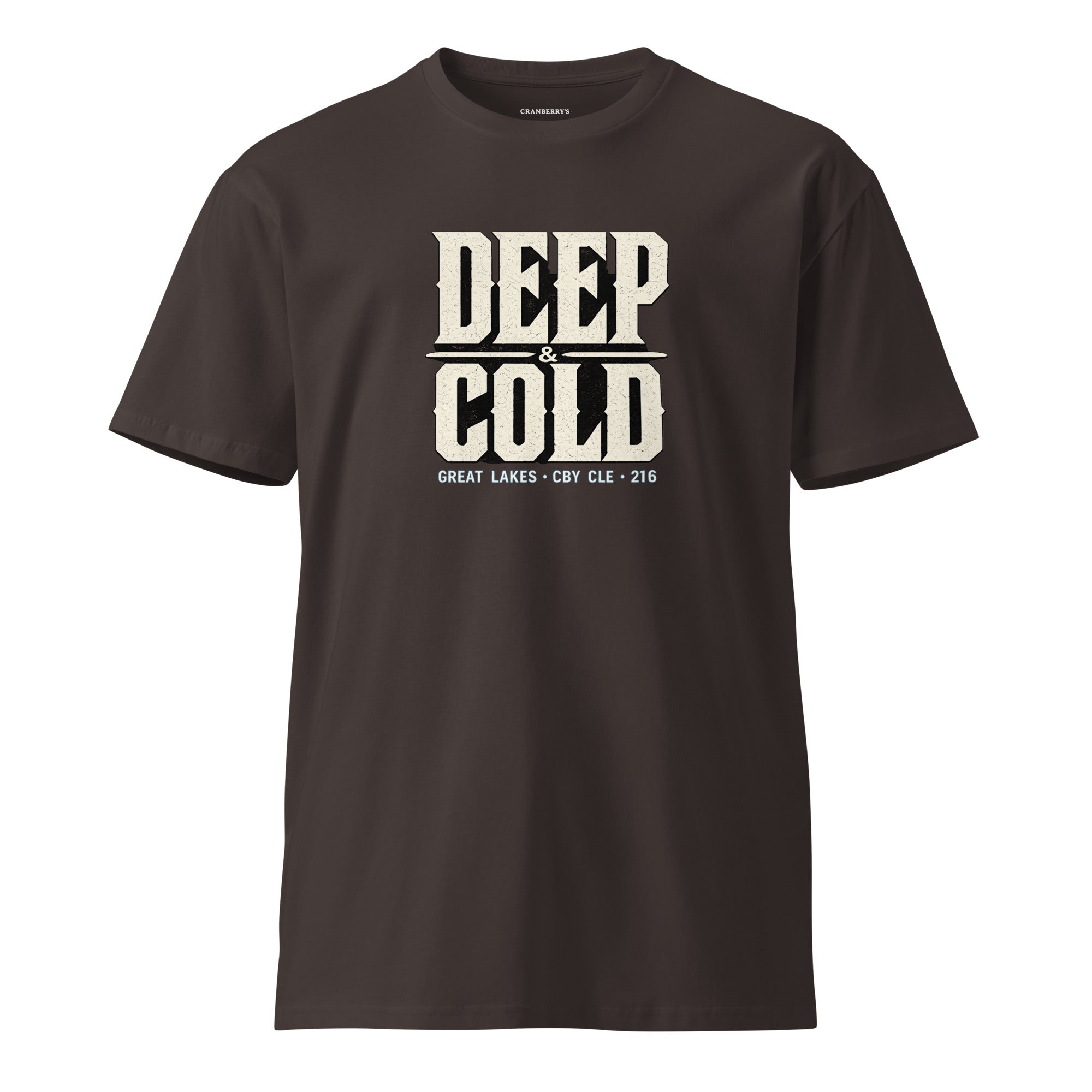 CBY CLE Deep & Cold Great Lakes tee — coal, front