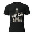 CBY CHI Chicago Water Tower tee in charcoal-black triblend, front view