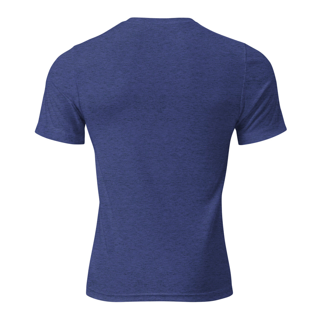 CBY CHI Chicago Water Tower tee in charcoal-black triblend, detail view