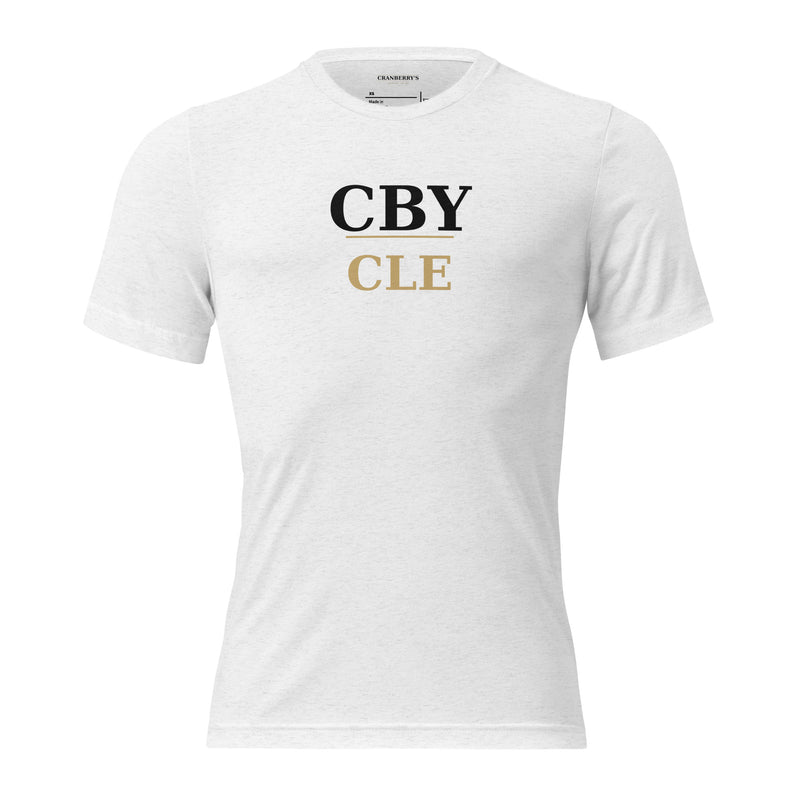 Cranberry's CBY CLE Stacked Tee in natural and oatmeal