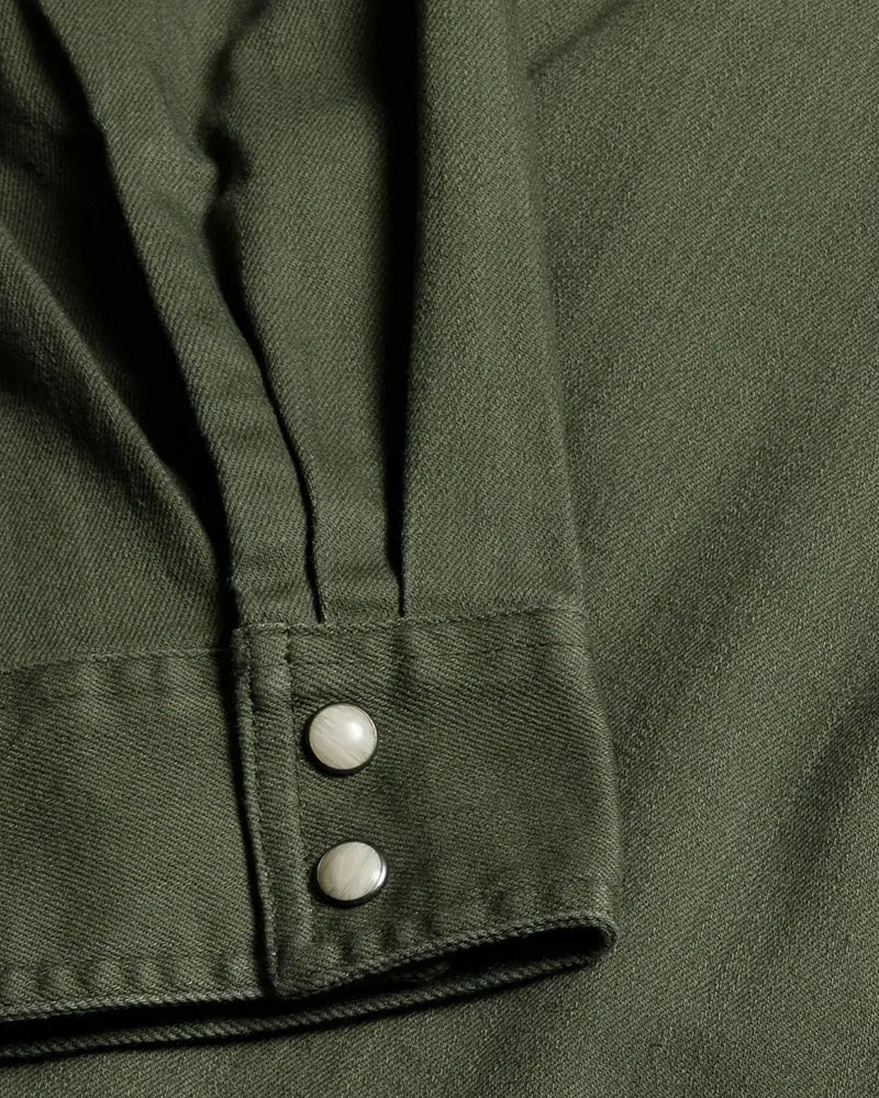 Earl Denim Shirt - Dusty Olive Off The Grid Surplus